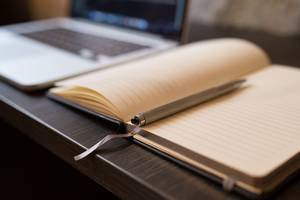 Book on desk stamp